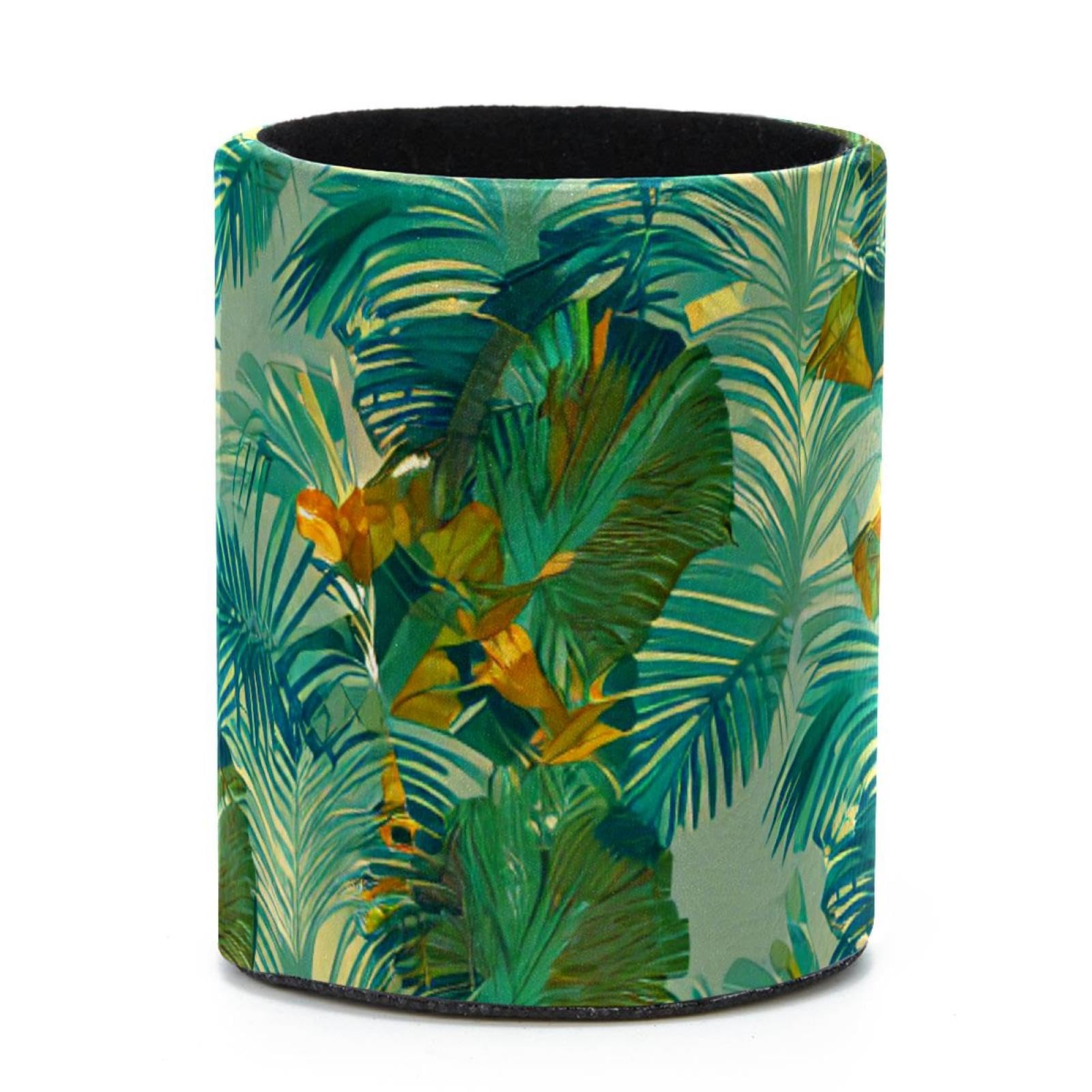 VAPOKF Round Pencil Holders for Desk, Tropical Palm Pen Holders Pen Pot Makeup Brushes Storage Desktop Stationery Supplies Organiser for Home Office