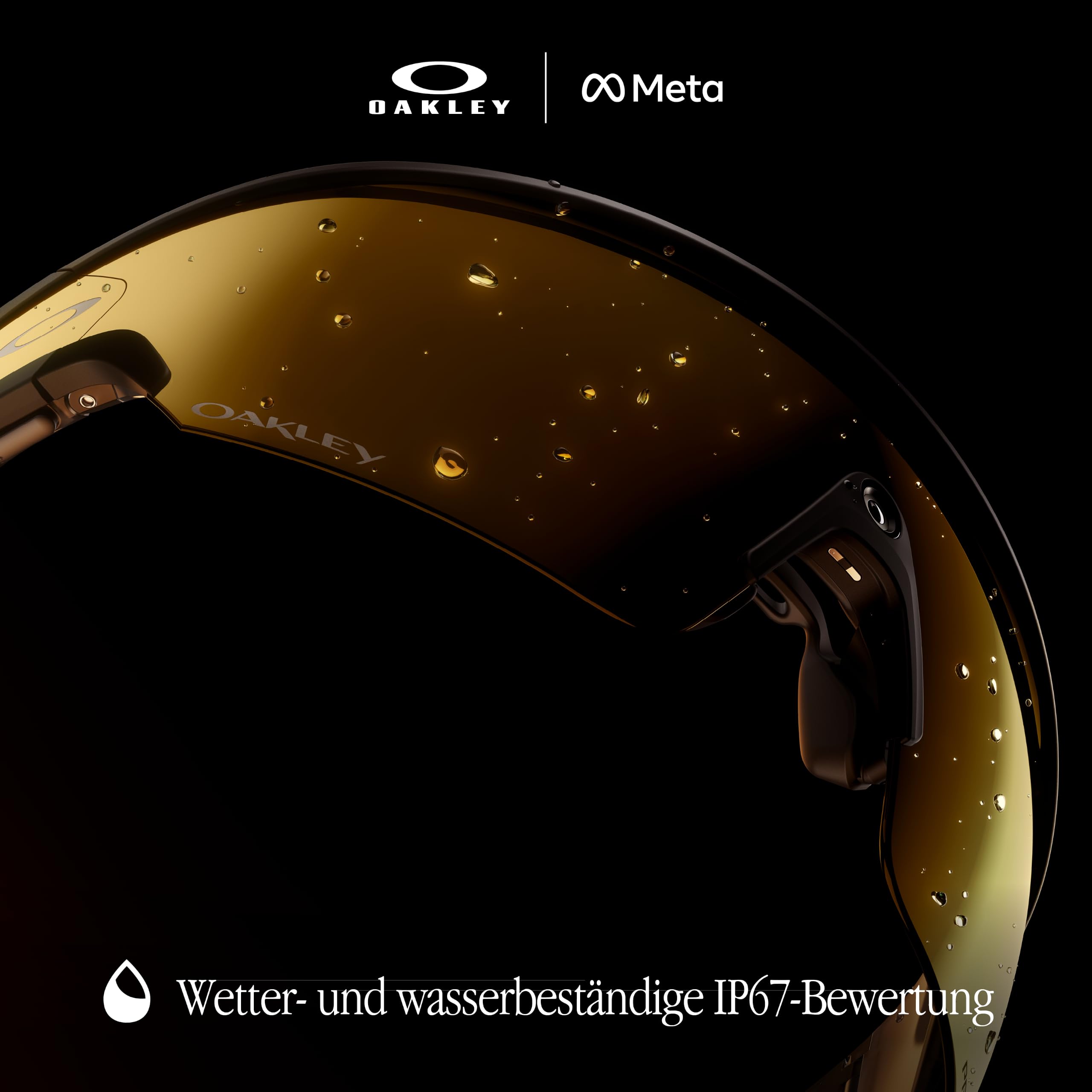Oakley Meta Vanguard KI-Brille für Herren, Damen — Performance-Sportbrille — 12 MP Kamera, 3K Ultra HD, Garmin, IP67 Wasserdicht — Schwarz/Prizm™ 24K Gläser