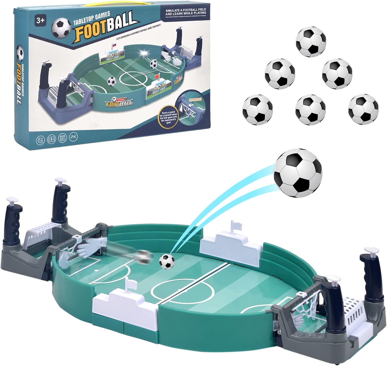Football Gifts for Boys - Mini Table Football Games with 6 balls, Parent-Child Interactive Soccer Board Game for Kids Adults Christmas Birthday Gifts