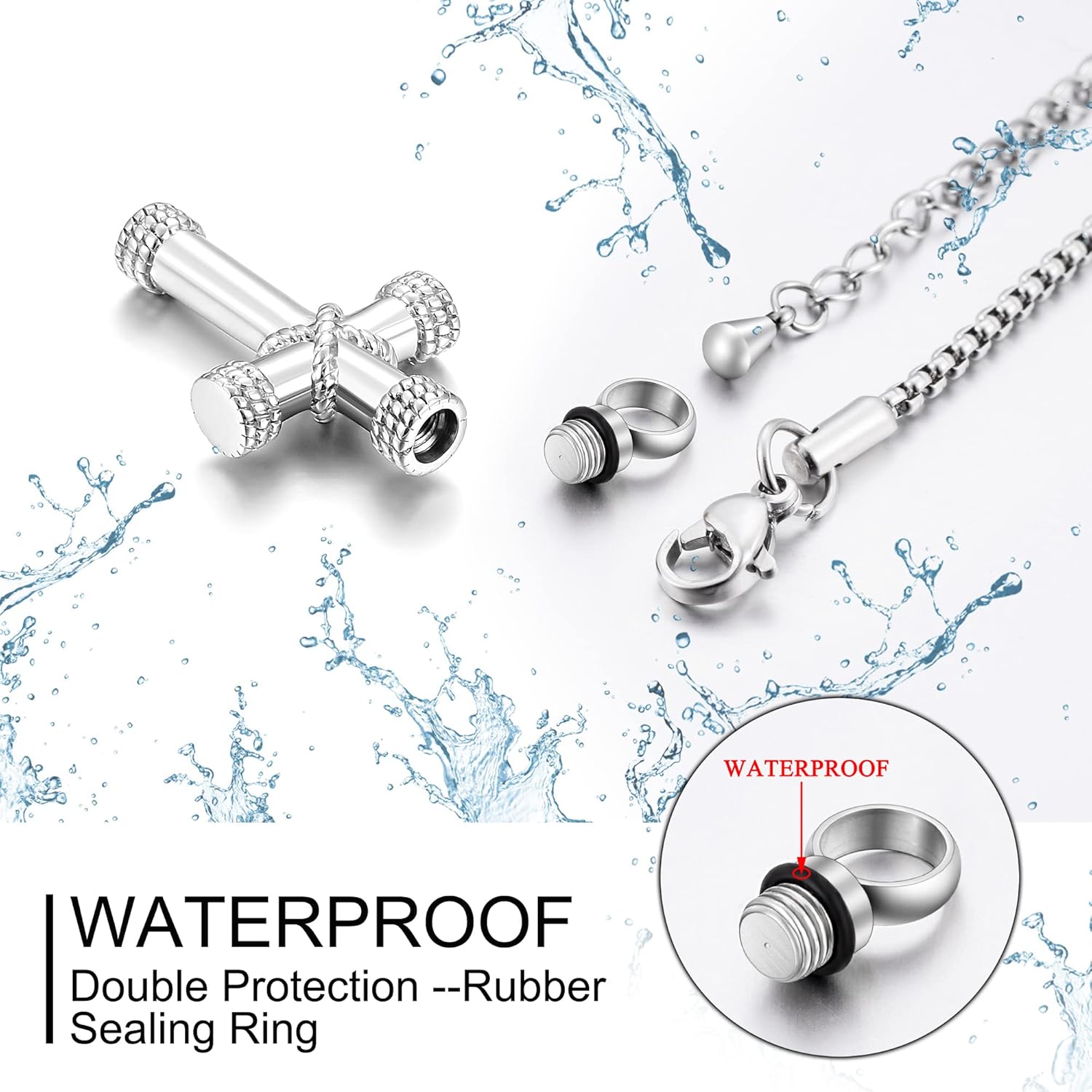 abooxiu Urn Necklaces for Ashes Cremation Necklace Stainless Steel Cremation Jewelry Memorial Ashes Keepsake - Image 4