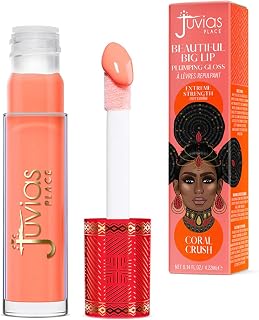 Juvia's Place Beautiful Big Lip Plumper - Coral Crush | Soft Coral Gloss for Full, Defined Lips, Summery Vibe | Plumping, Hydrating & High-Shine Formula | Long-Lasting, Non-Sticky Lip Gloss