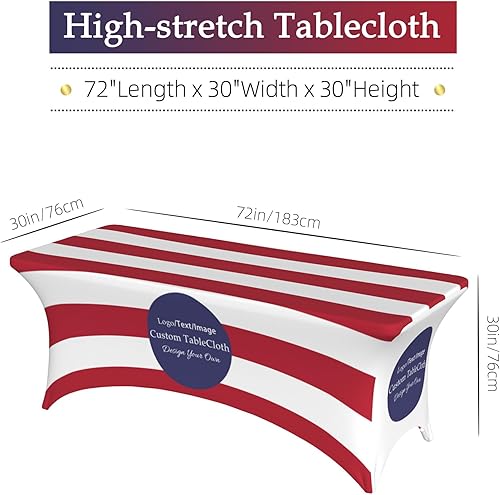 Miniatura 3 de Mantel personalizado con logotipo de negocios, funda elástica ajustable de elastano para mesas rectangulares, manteles personalizados para fiestas,