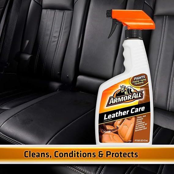 Armor All Car Leather Care Spray, Leather Cleaner and Protectant for Cars, Trucks and Motorcycles, 16 Fl Oz