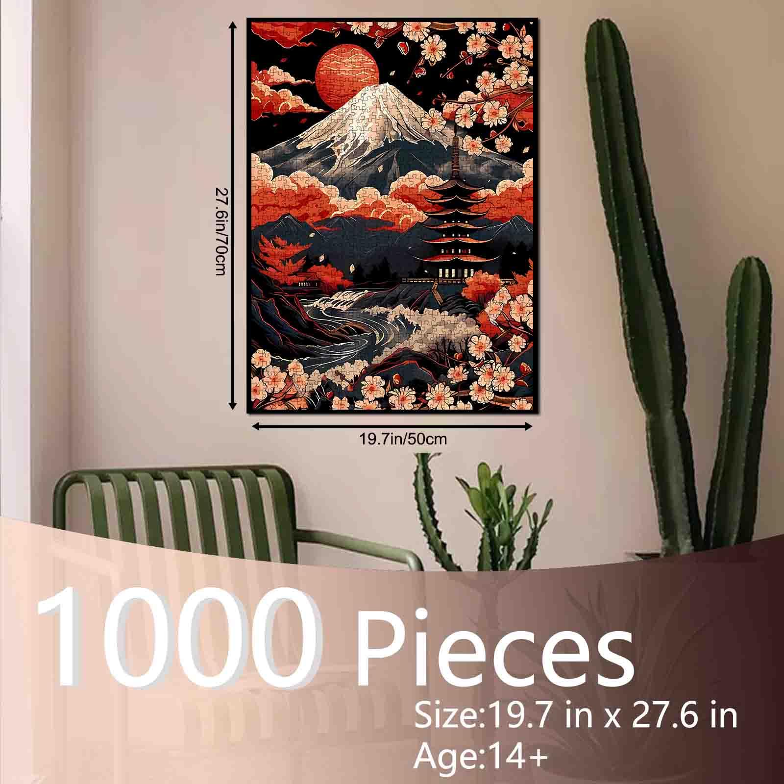Amazon.com: Japanese Mount Fuji Cherry Blossoms Jigsaw Puzzles for