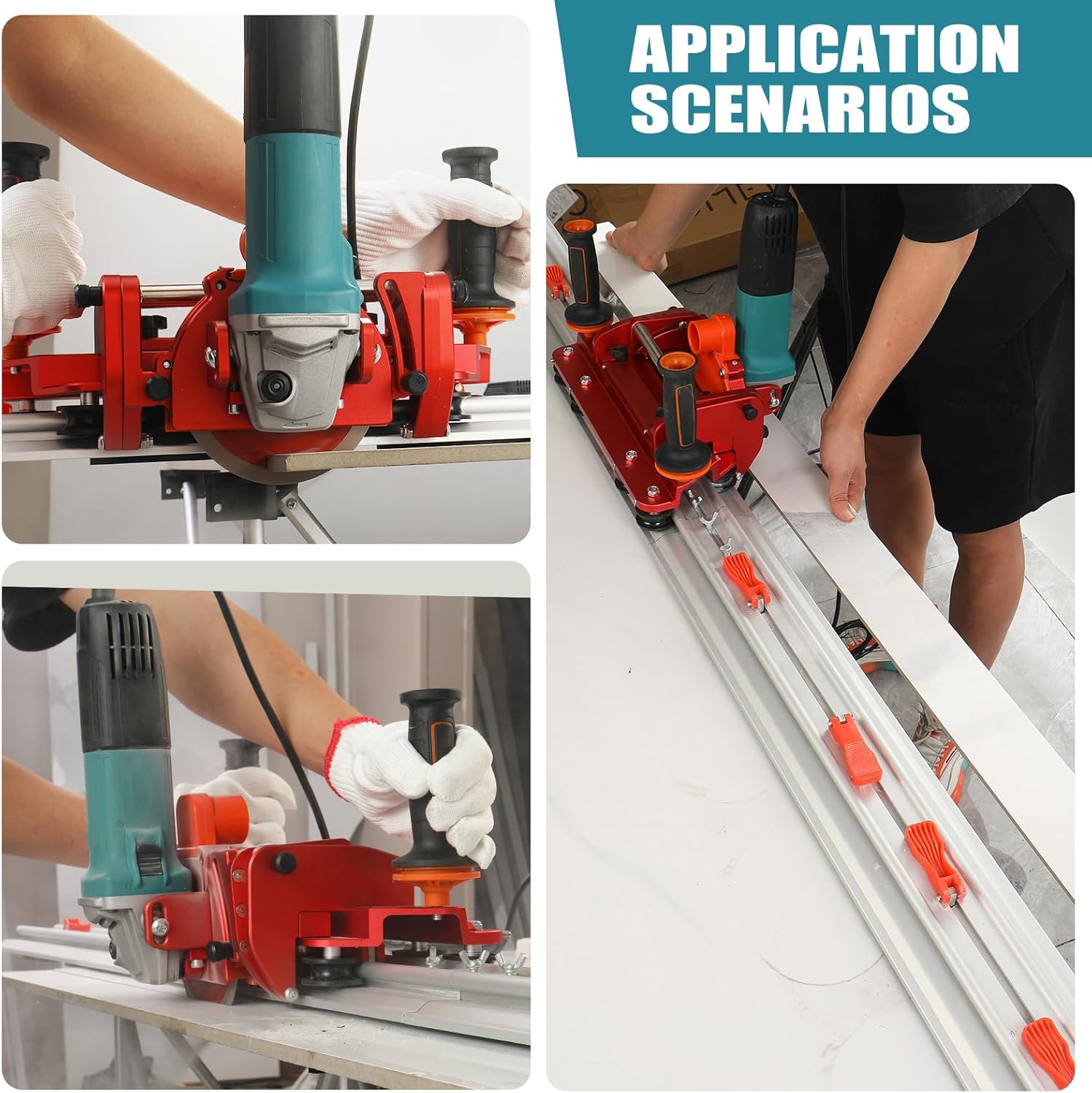 Electric Orbital Angle Grinder Tile Cutter for Large Ceramic Porcelain Tiles Up to 124 inches, Precise Ceramic Tile Cutting Tool(Grinder not included)