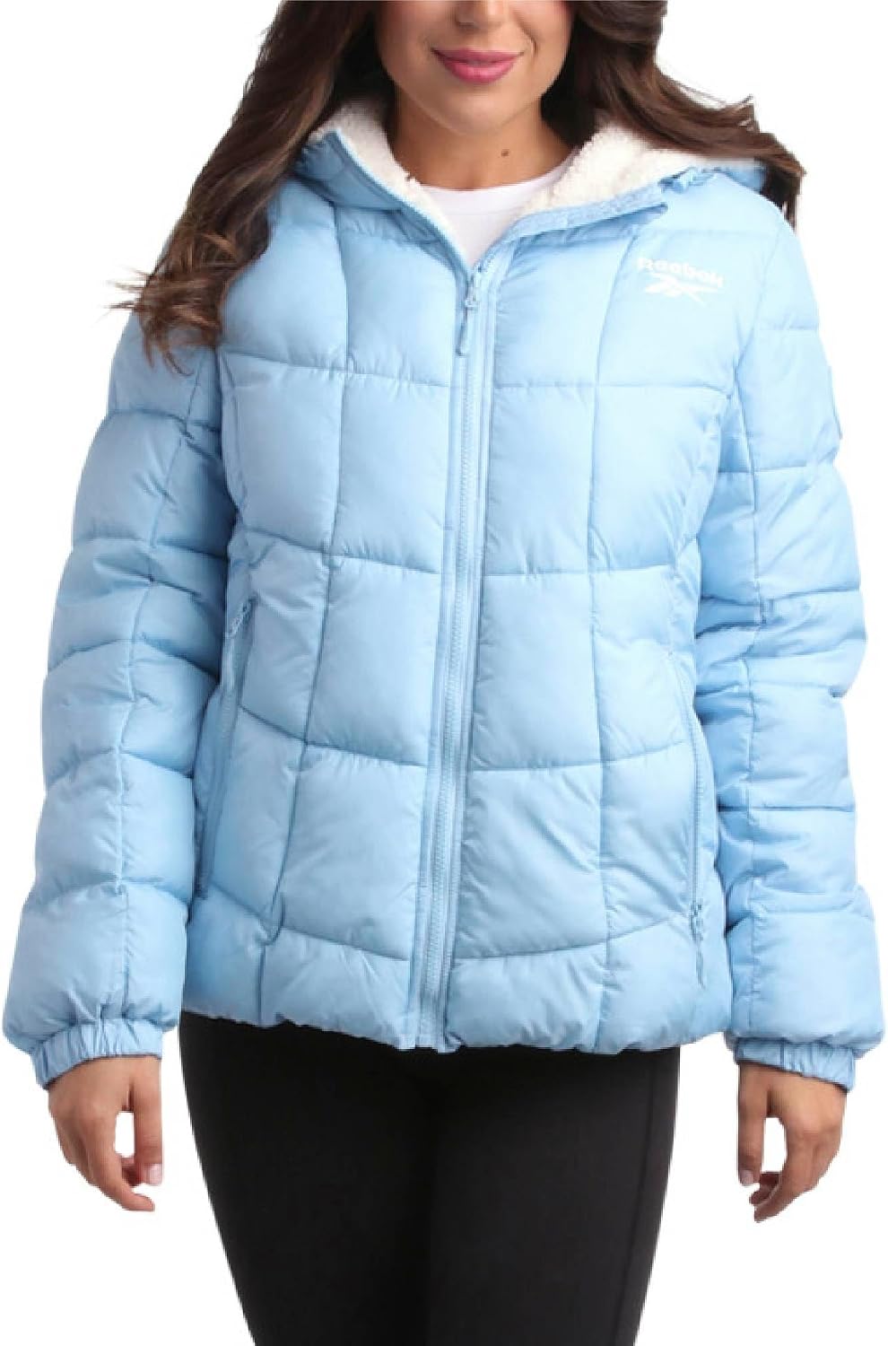 Reebok Womens Puffer Jacket - Heavyweight Quilted Parka Winter Coat - Fully Faux Fur Lined Ski Jacket for Women