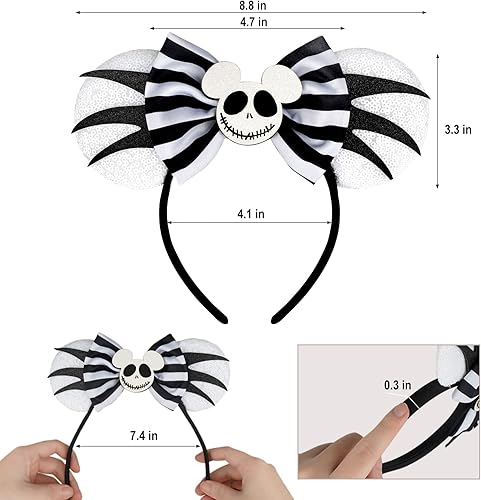 Miniatura 130 de FANYITY Orejas de ratón, diadema de lentejuelas con orejas de ratón para niños, niñas y mujeres (ZZW) Zzw,Baowen,Bf,Negro,Orejas de gato