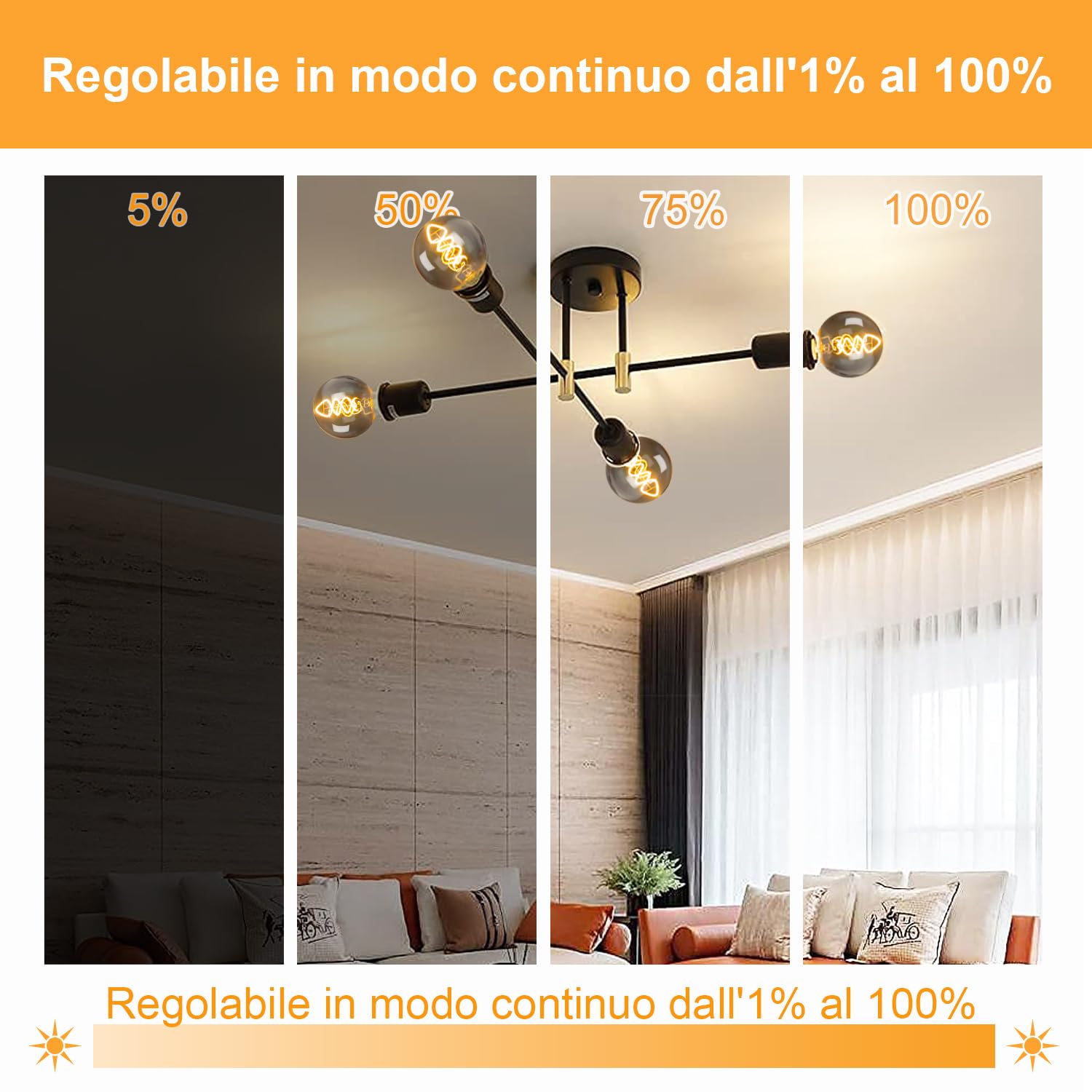 Lampadine LED E27, Dimmerabile Lampadina LED 4W (Equivalente a 40W) G80 Edison Vintage Lampadina LED E27 Luce Calda 2700K - Grigio, Pacco da 6