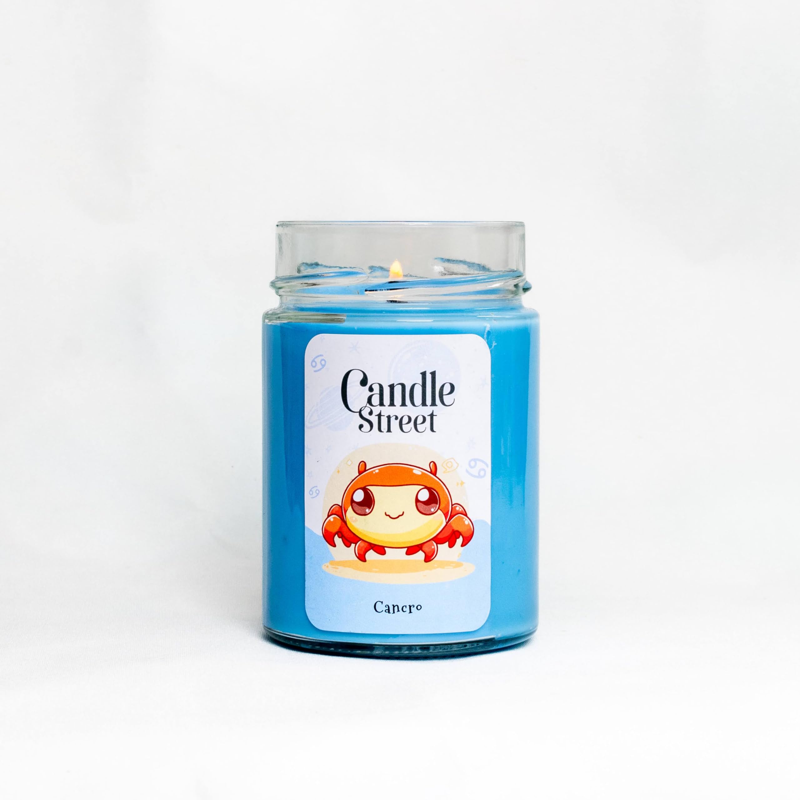 Candle Street Świeca zodiaku z rakiem | Zapachowa świeca | Zapach Jaśmin, Kokos i miód | 500 g - długa żywotność 100 h | Rzemiosło, wegańskie, wyprodukowane we Włoszech | Zodiak emocjonalny pomysł na