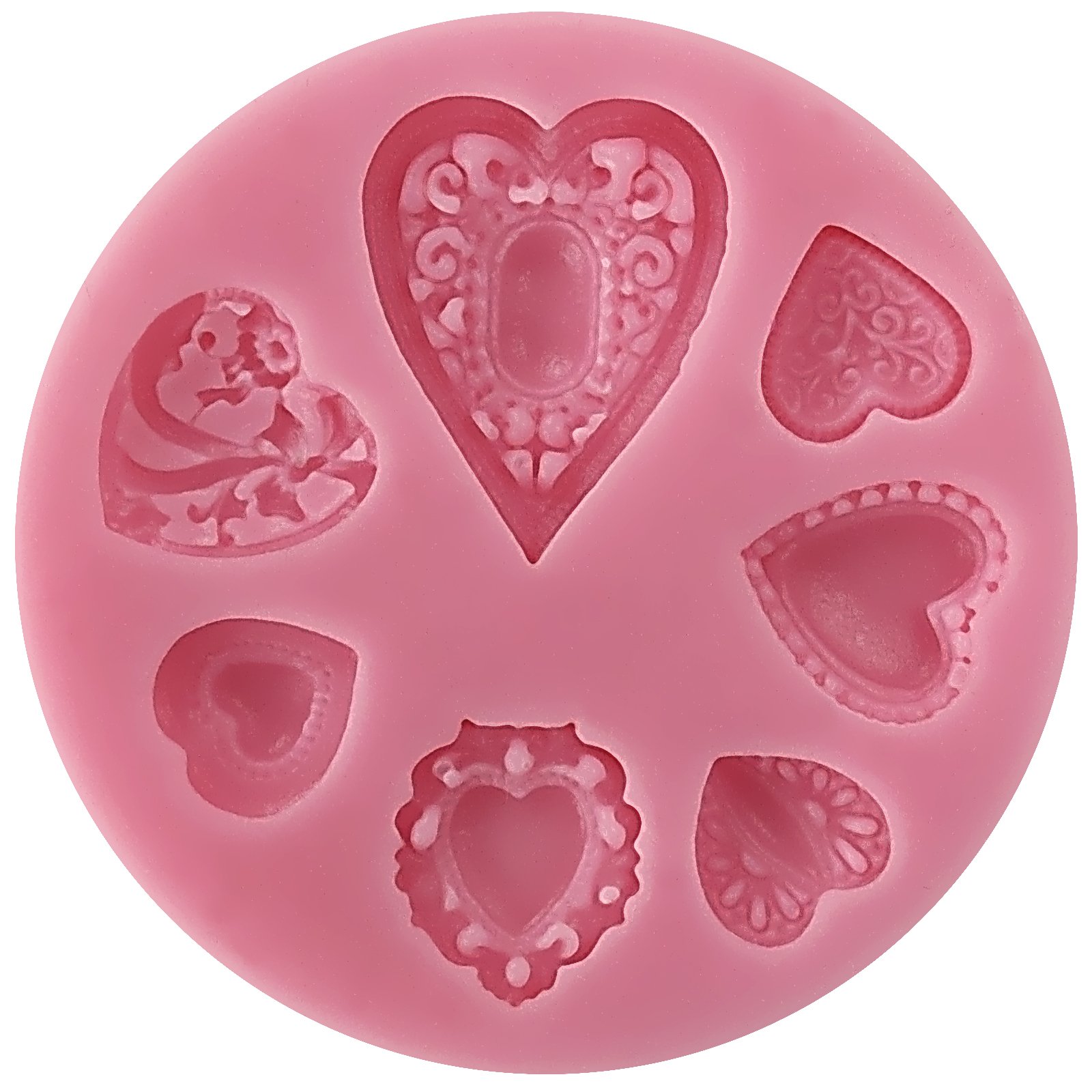 FUNSHOWCASE Filigree Heart Embossed Frame Pendant Silicone Mold