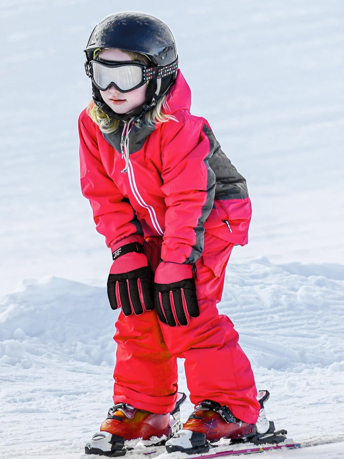 SATINIOR 2 Pairs Kids Waterproof Winter Snow Gloves Ski Gloves for Boy Girl Outdoor Warm Thickening Snowboar - Image 2