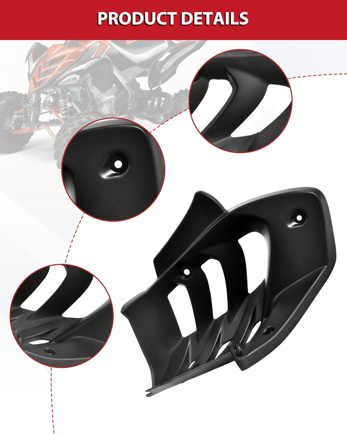 Heel Guard for Yamaha Raptor 700, Left & Right Back Foot Rest Mud Guards Footwell Fender Flap for Yamaha Raptor 700 700R 2013-2026 Accessories, Replace OEM #1PE-F1691-00-00, 1PE-F1621-00-00
