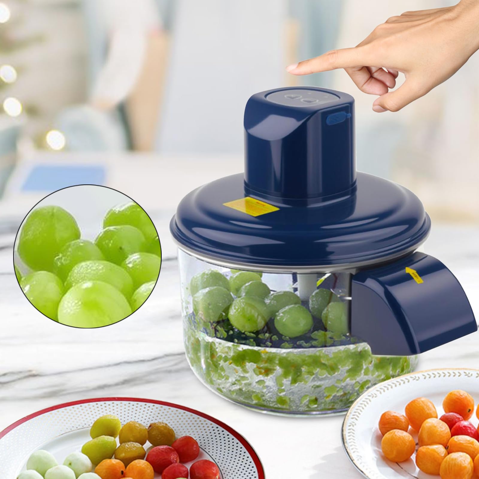 Sharplace Éplucheur de fruits automatique et créatif pour adultes, appareil électrique pour éplucher les raisins, idéal pour les, les