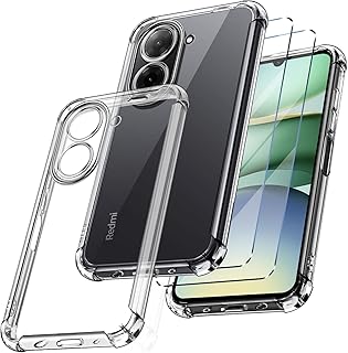 New&Teck Coque pour Xiaomi Redmi A5 + 2 Verre Trempé Protection écran, Housse Etui en Silicone TPU Souple, Bumper avec Coins Renforcés, Protection Claire.