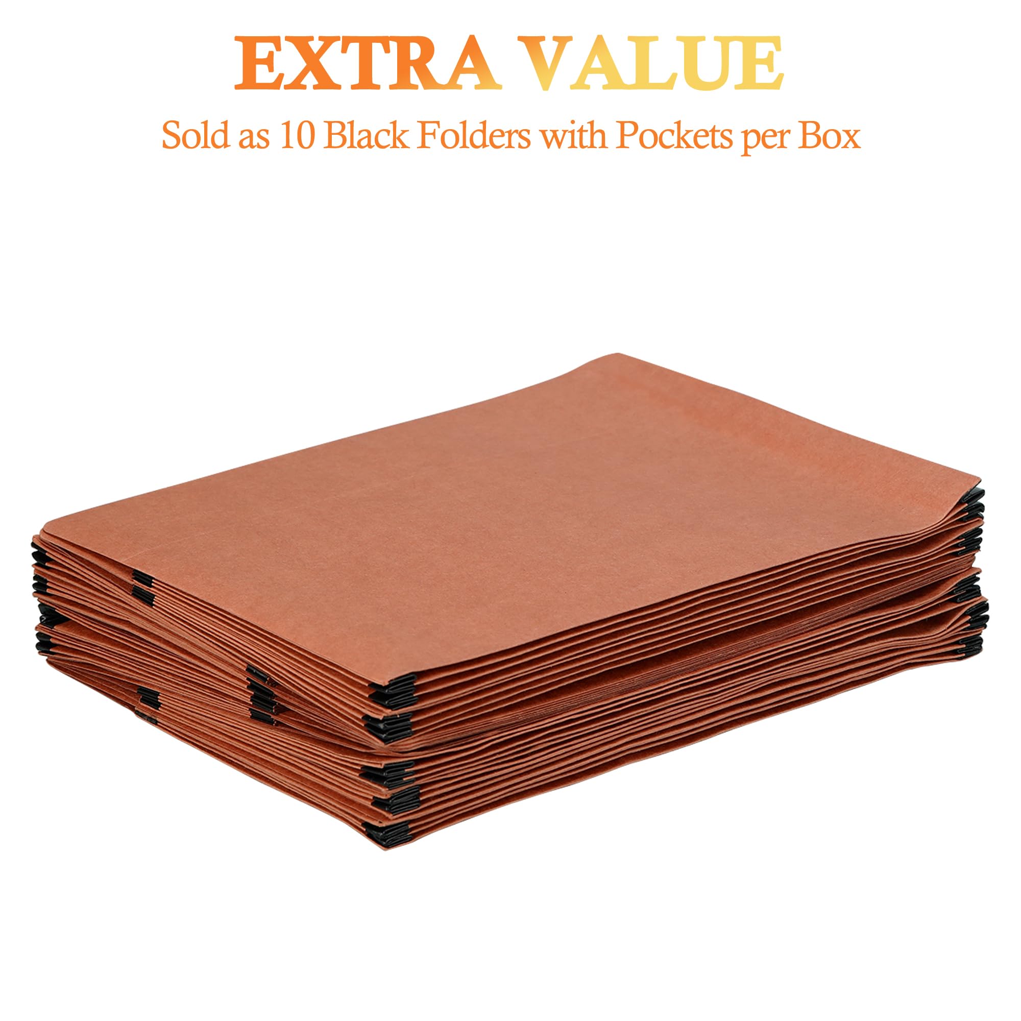 VZCPYTPM Confezione da 10 tasche espandibili per documenti, formato lettera, organizer per documenti a fisarmonica, per ufficio, scuola, casa, carta kraft marrone, 30,5 x 24,5 cm, espandibili