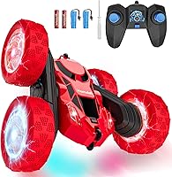 Vista 23 de Auto a control remoto para niñas, auto a control remoto rosa de doble cara con giro de 360° con faros, juguetes de princesa para niñas, auto