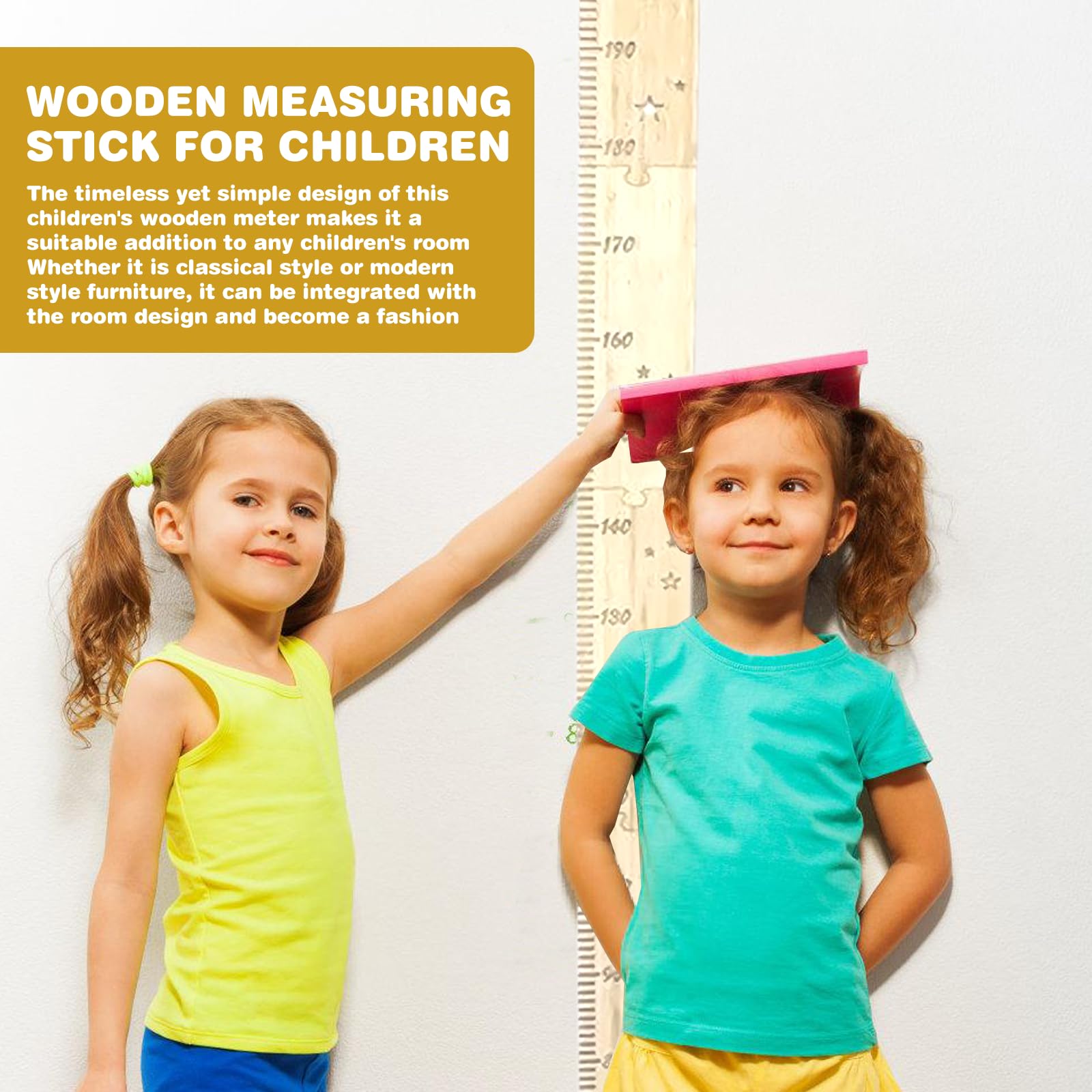 Toise Enfant Bois 200cm HOMURY - Puzzle Mesure Croissance | Décoration Murale Chambre