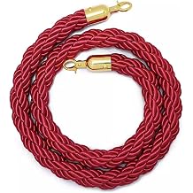 Red White Braided Twisted Rope for Stanchion, 3ft 4ft 5ft 6ft 7ft 8ft Queue Stanchion Rope VIP Line, Crowd Control Barrier Rope for Grand Openings Color Red- C, Size 1.5m/5ft/59in