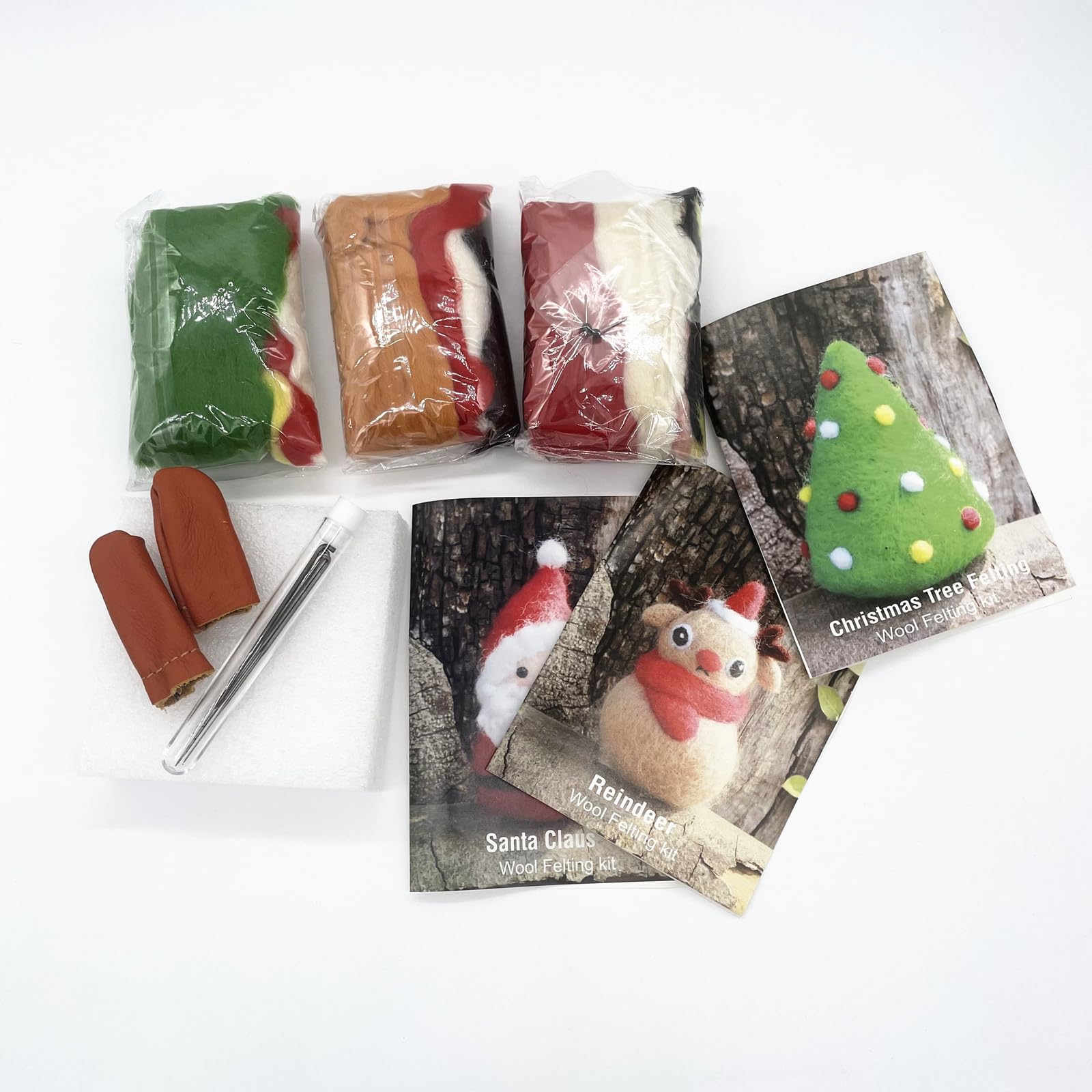 Trimits Kit de feutrage à l'aiguille – Décorations de sapin de Noël pour enfants et adultes, kit de bricolage complet avec instructions (français non garanti), ensemble de feutre de laine pour Trimits Kit de feutrage à l'aiguille – Décorations de sapin de Noël pour enfants et adultes, kit de bricolage complet avec instructions (français non garanti), ensemble de feutre de laine pour
