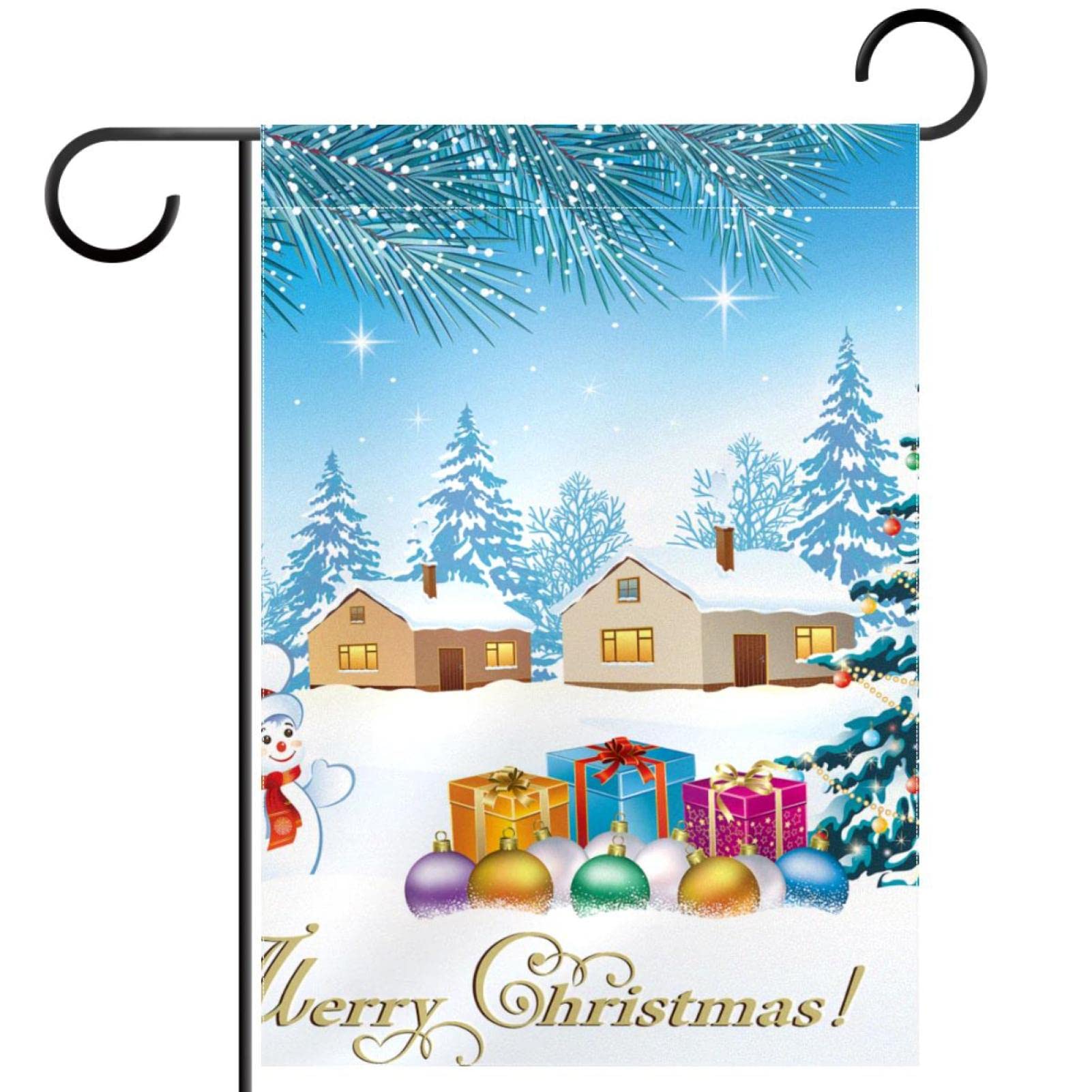Schneemann Gartenflagge – 30,5x45,7 Cm, Doppelseitig, Polyester, Für Winterdekoration Im Garten & Hof