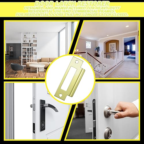 Miniatura 2 de Tandefio 4 piezas 4-78 pulgadas placa universal de huelga de puerta en T placa de huelga de puerta placa de bloqueo placa trasera de puerta con