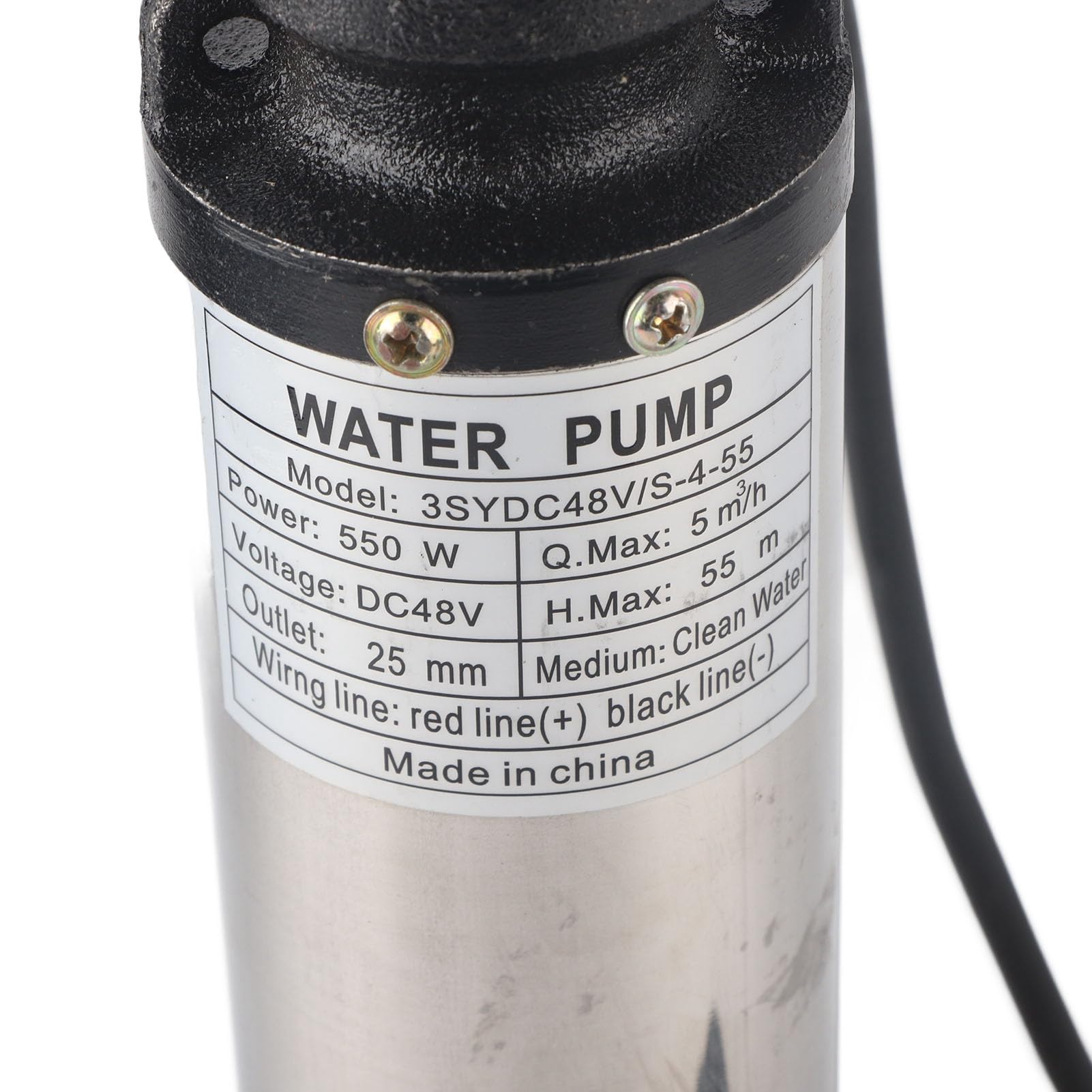 Generic Bomba de Pozo Profundo CC, 48 V, 55 M de Cabeza, 5 M3/h, Bomba de Agua Solar de Gran Flujo y Alta Elevación, de Pozo Sumergible con Motor de Latón con Impulsor Flotante, para Riego Agrícola,