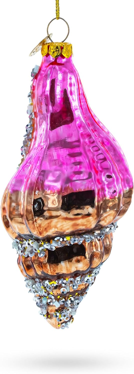 Conch Shell Blown Glass Christmas Ornament - Image 3