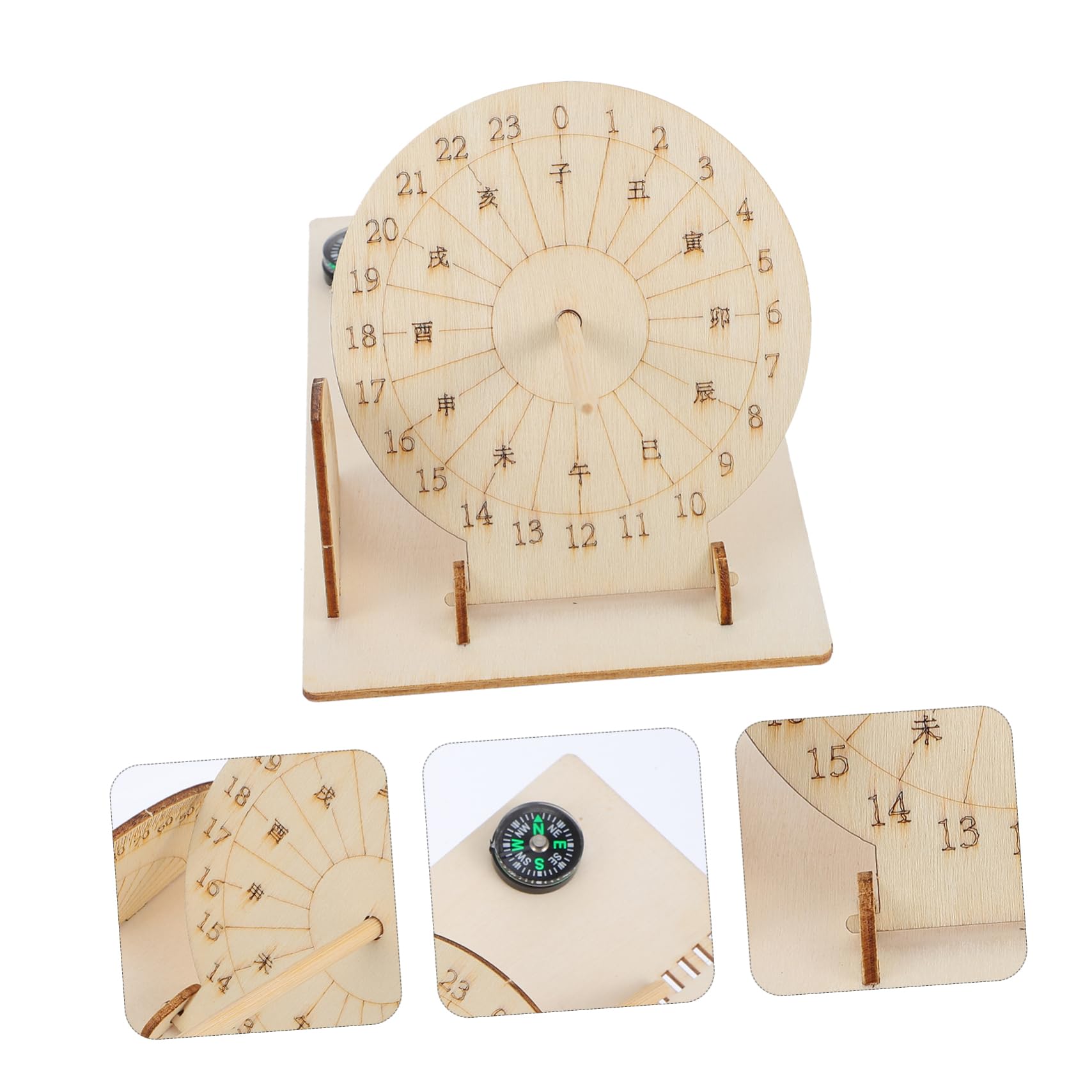 Hemobllo Reloj De Sol De Madera DIY Educativo para Niños, Modelo De Reloj De Sol Ensamblable, Instrumento Científico De Seguimiento Solar, Enseñanza y Aprendizaje Al Aire Libre