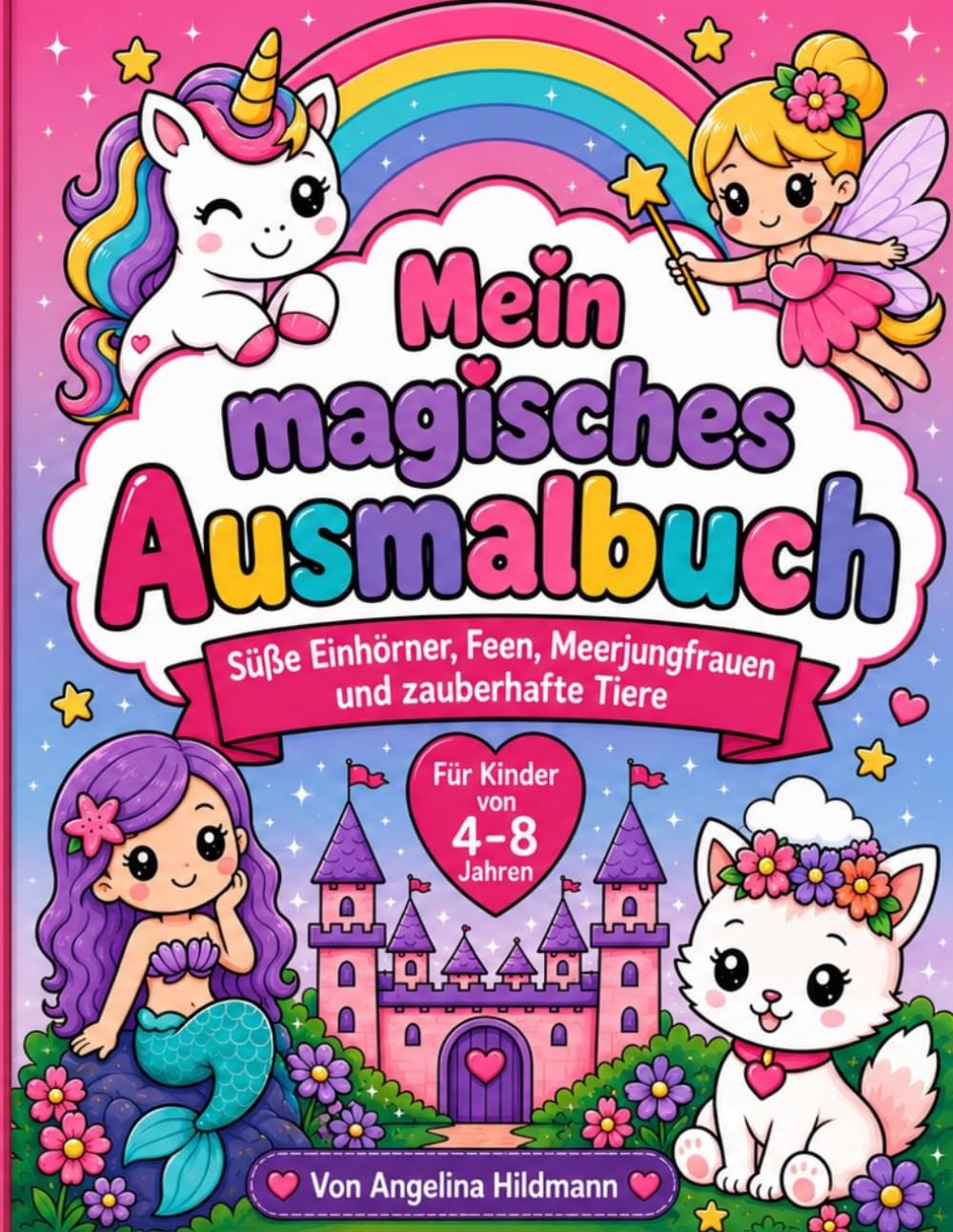 Mein magisches Ausmalbuch: Süße Einhörner, Feen, Meerjungfrauen und zauberhafte Tiere – für Kinder von 4–8 Jahren