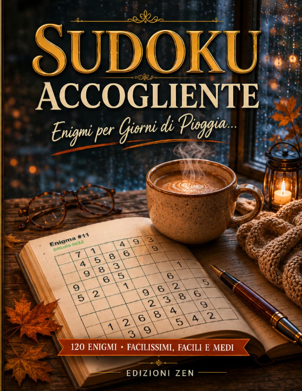 Sudoku Accogliente: Enigmi Caldi per Giorni di Pioggia: 120 Sfide di Logica Facili e Medie per Rilassare la Mente