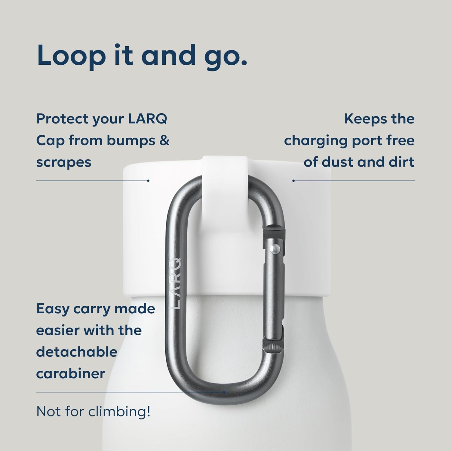 LARQ Active Loop - Bump Protector for Your Cap with Easy Carry Carabiner, Black - Image 2