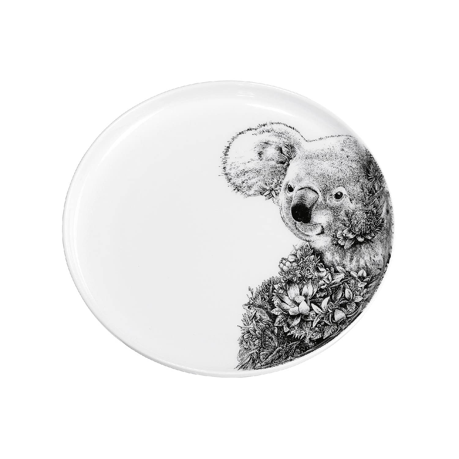 Maxwell & Williams DX0532 Koala Plate - Black and White - 20cm Diameter - Porcelain - Koala Design - Gift Box