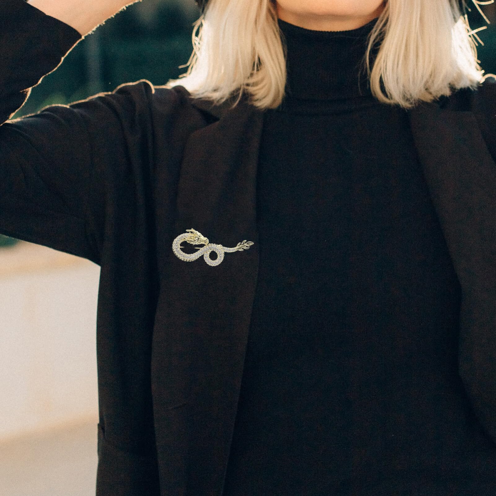 Emaille Vintage Dragon Brosche Pin Frauen Männer Tierstifte Clip -Revers für Schals Pullover Jacken Kleidung Kleidung 5x2.1x1cm