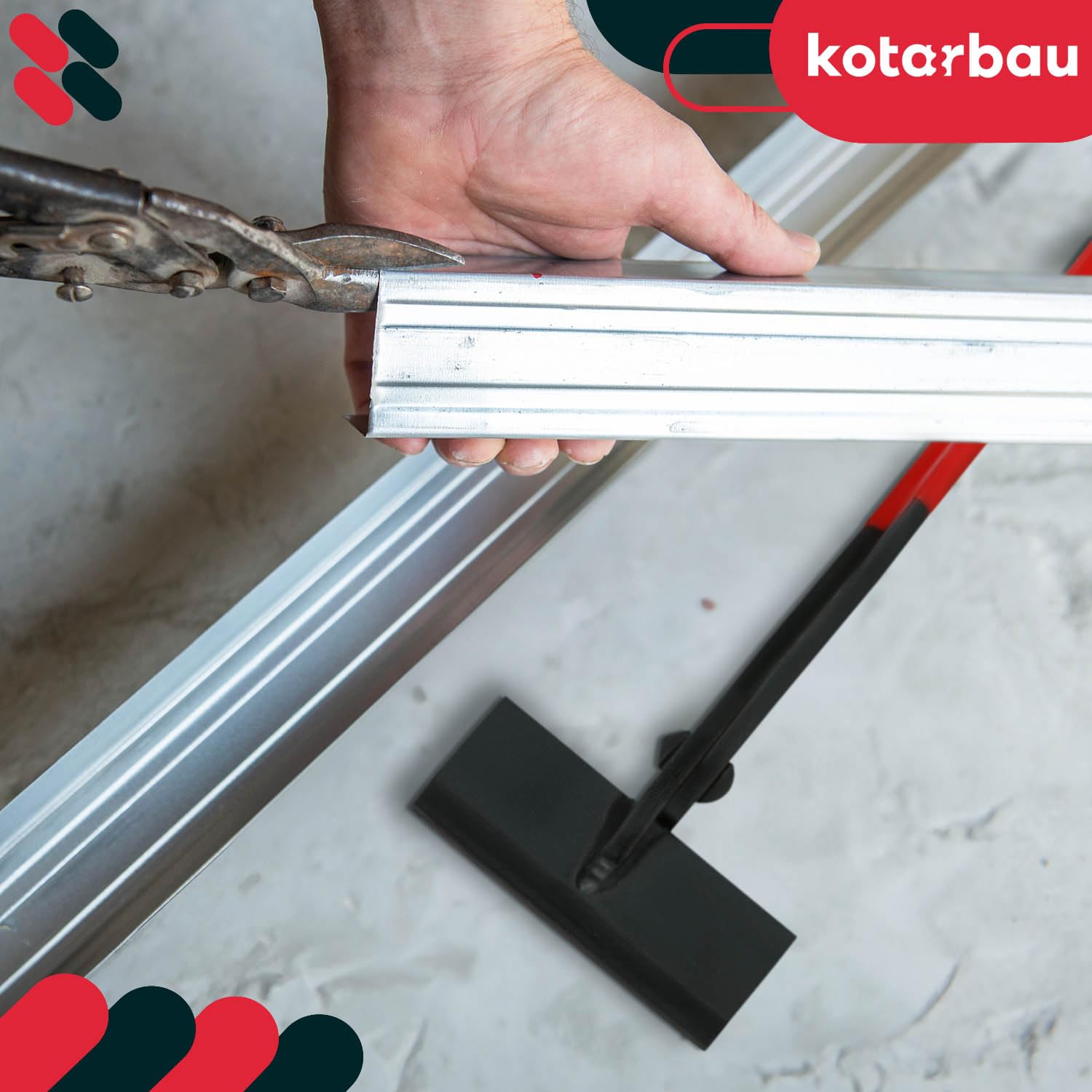 KOTARBAU® Pinza per lamiera, 100 mm, diritta 0º, pinza piegata forgiata per coperture per la piegatura di lamiere con impugnatura in gomma