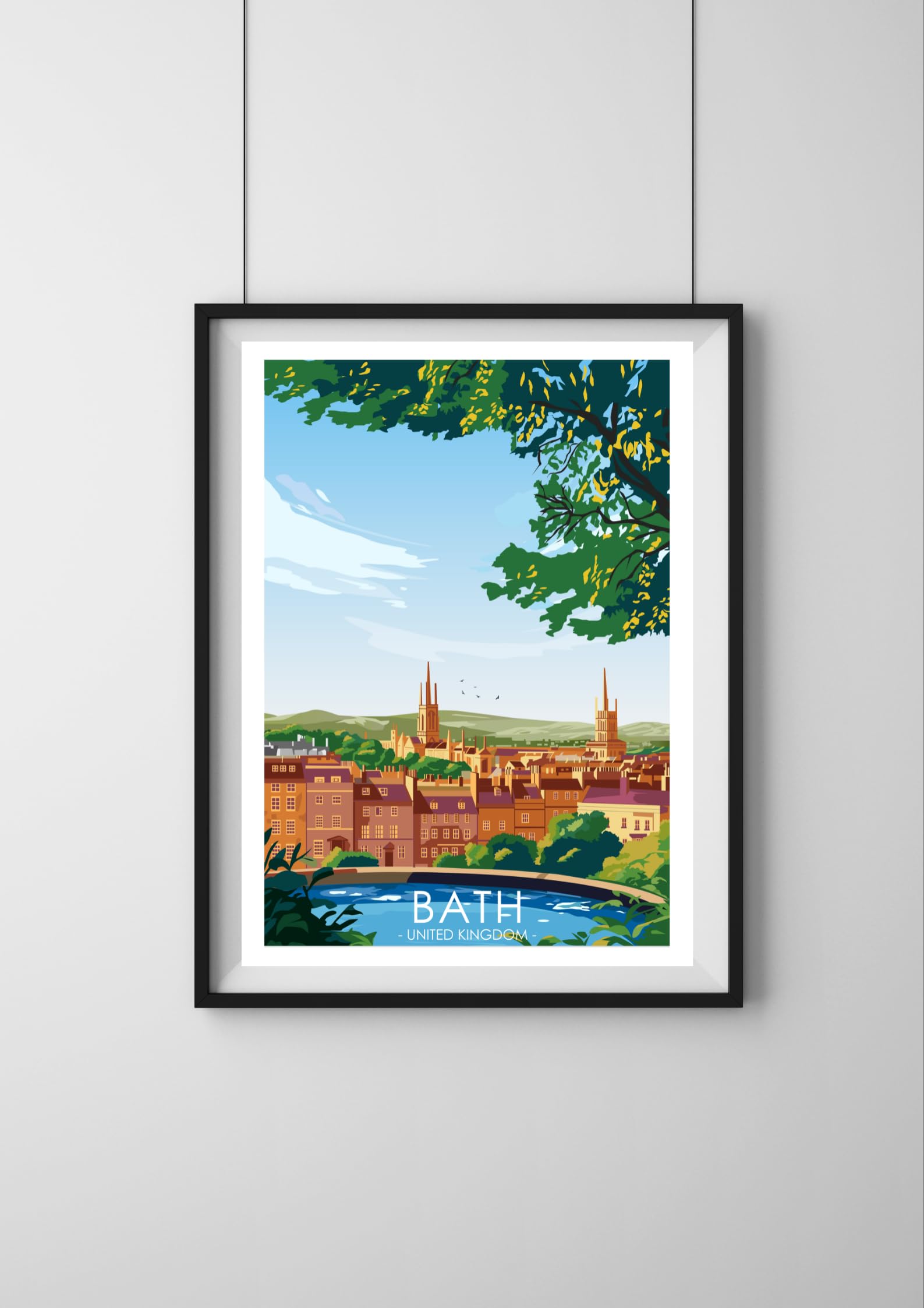Hewson's Gifts UK Travel Print UK Cities and Shires, Handmade Print Of The Beautiful Places of United Kingdom - Image 2