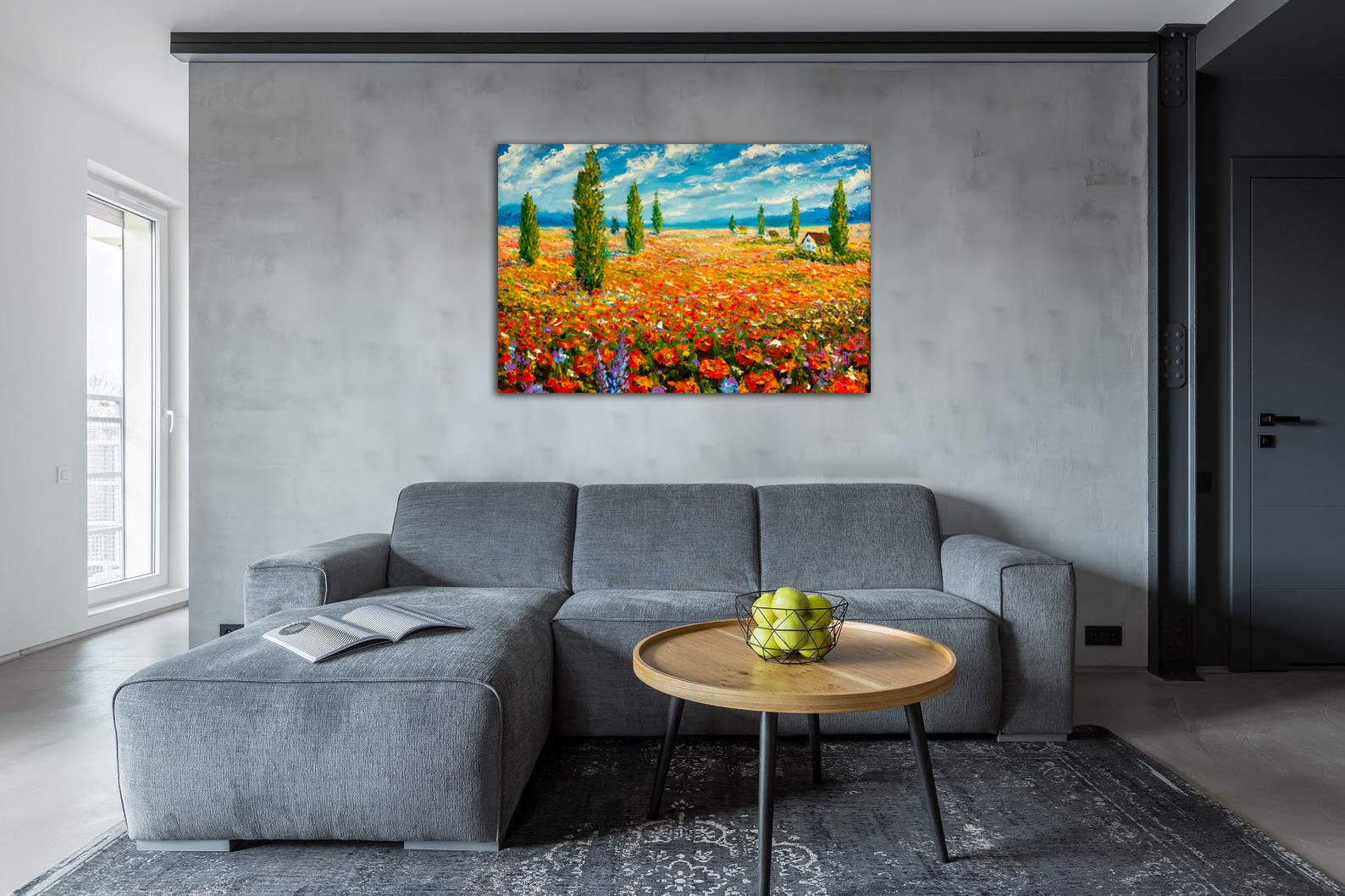 HOPNRU Poster della pittura a olio del prato floreale Claude Monet Paesaggio floreale Immagine della parete Stampa su tela Pittura Soggiorno moderno Decorazioni per la casa(80x120cm-Senza Cornice)