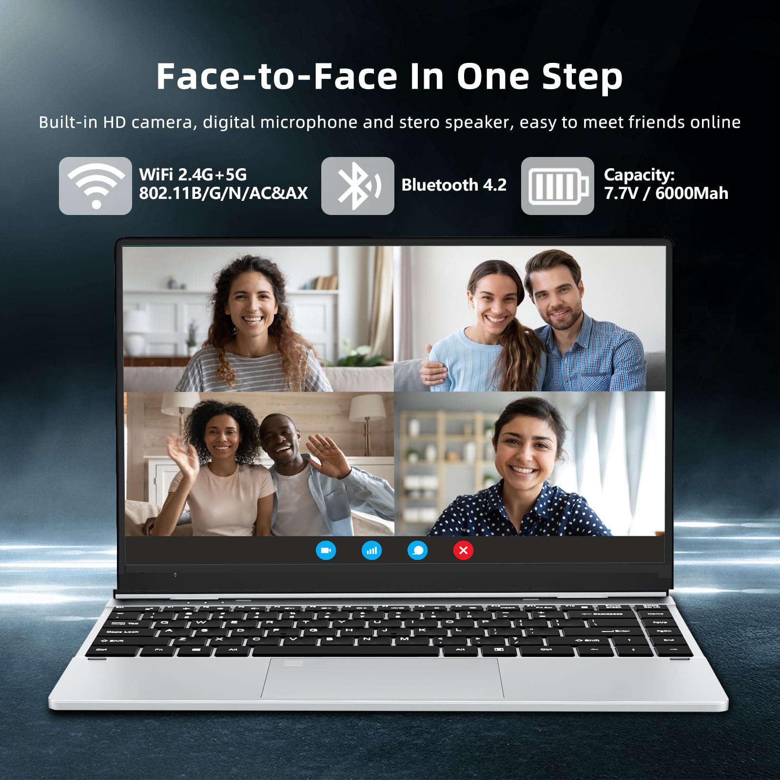Ordenador Portátil 2 en 1 Windows 11 Core i3-1315U 16GB RAM 512GB SSD Pantalla Táctil 360° Teclado Retroiluminado