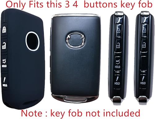 Miniatura 9 de 2 llaveros inteligentes de silicona de 4 botones compatibles con Mazda 3 6 CX-30 CX-5 CX-9 CX-50 2023 2022 2021 2020 2019 (rojonegro con rojo)