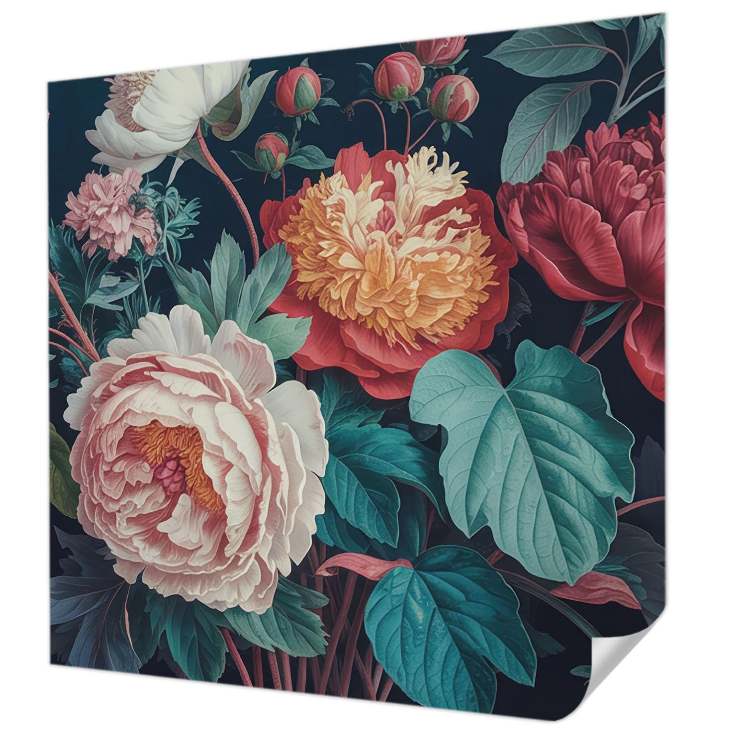 Papier peint autocollant mural panoramique fleurs colorées 250x250 cm