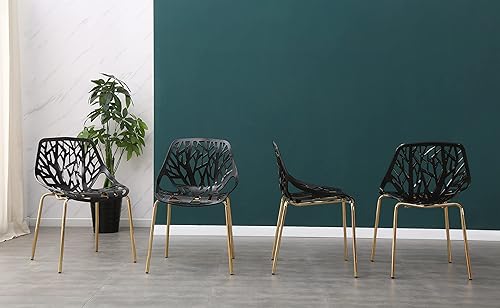 Vista 18 de Juego de 2 sillas de comedor con recortes grises, modernas sillas de estilo arbolado de abedul para comedor, hoteles, restaurantes, interiores