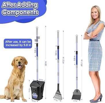 Lukovee Bundle Dog Pooper Scooper & 9.8in Extension Segment * 3
