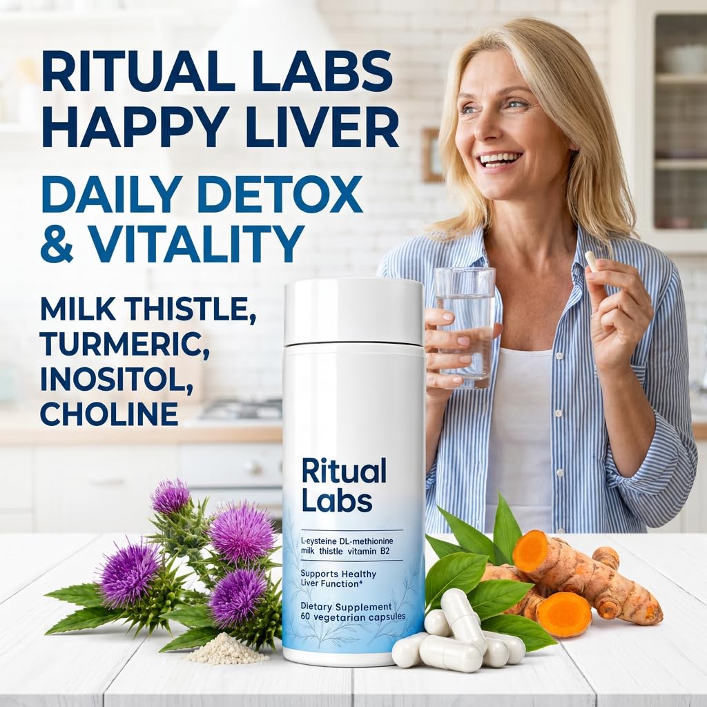 Liver Support , Happy Liver Ritual Labs with Milk Thistle NAC 60 Capsules — Amazon image 2