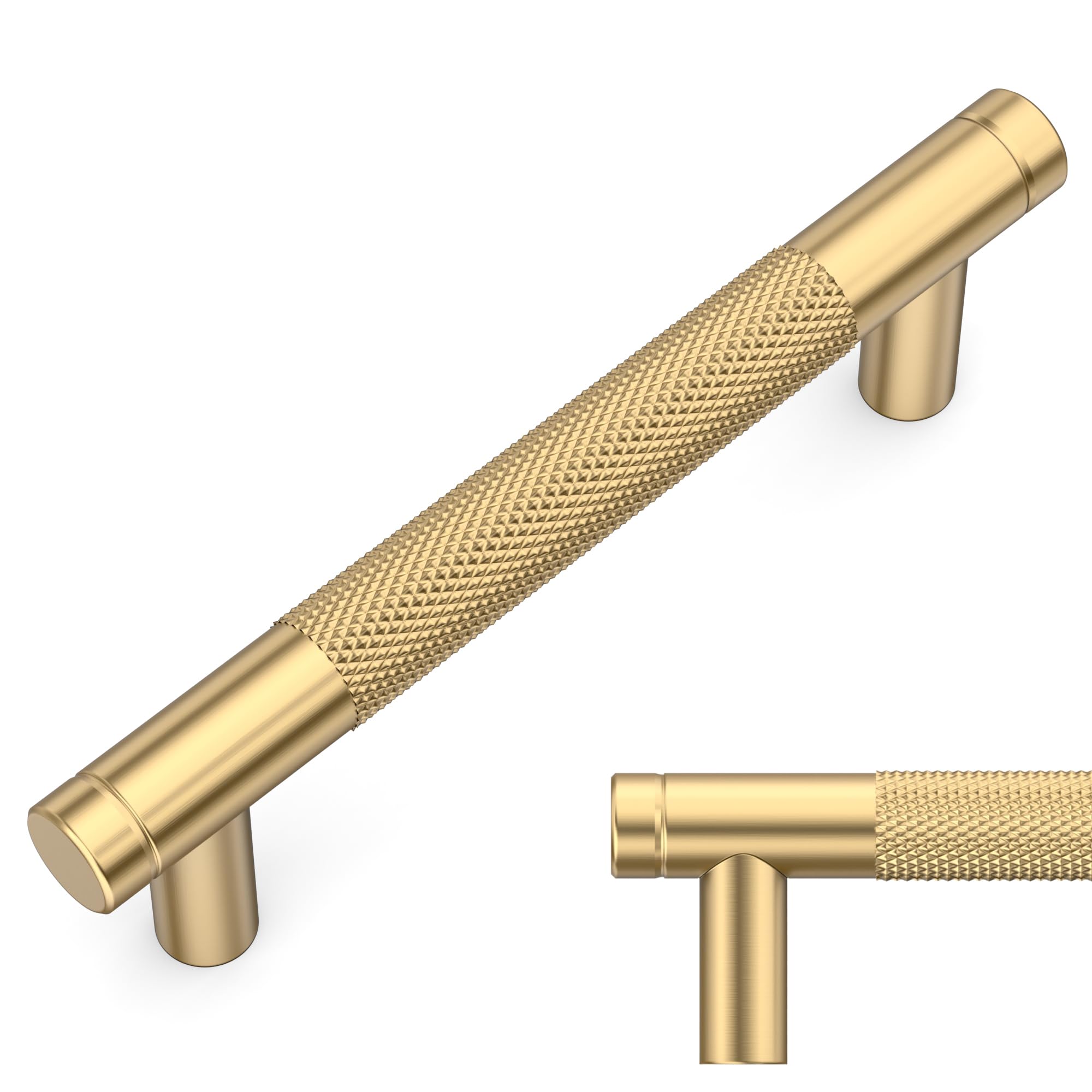 Amerdeco 10 Pack Champagne Bronze Cabinet Pulls 3.75 Inch(96mm) Hole Center Drawer Pulls Cabinet Hardware Kitchen Cabinet Handles for Bathroom AM0003