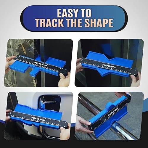 Miniatura 6 de dodowin Medidor de contorno de 2 piezas, regalos para hombres, marido, papá, él, duplicador de formas de contorno de perfil para colocar azulejos,