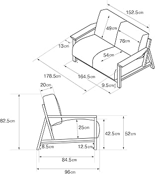 Amazon｜無印良品 ソファ本体 幅178.5×奥行96×高さ82.5cm 木製フレーム