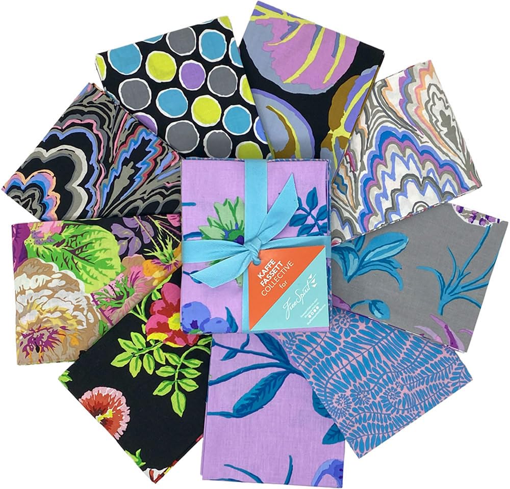 Kaffe Fassett Collective February 2025 Contrast 9 Fat Quarters FreeSpirit Fabrics