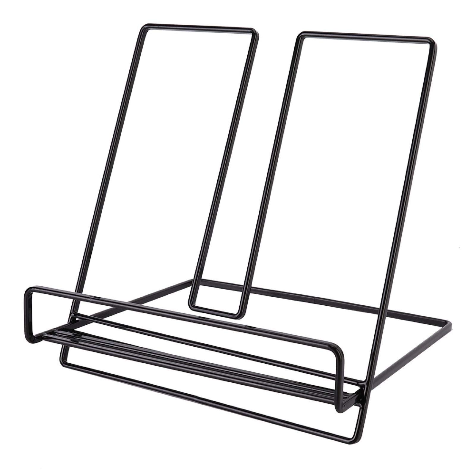Iron Smooth Edge Book Stand for Office Home (Black)-picture-21