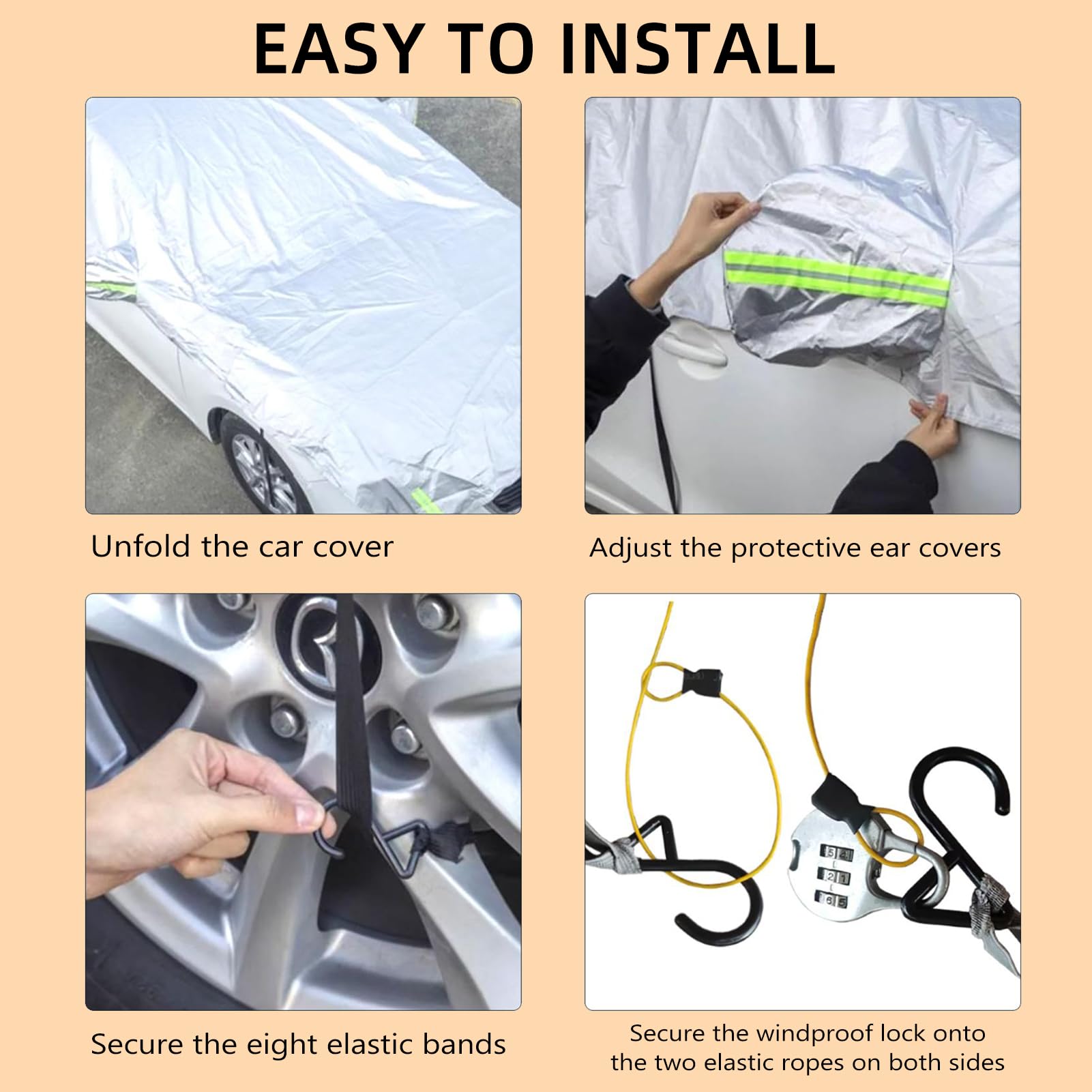 AiWi Space Waterproof All-Season Half Car Cover Full Coverage Protection for Windshields Windows Car Cover for Snow Ice — view 7