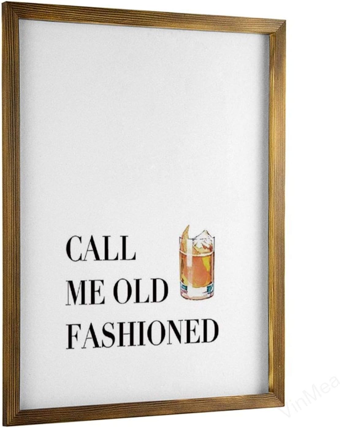 VinMea Home Decor Wood Sign Call Me Old Fashioned Framed Wood Sign,Rustic Wall Art Sign 12"x22"