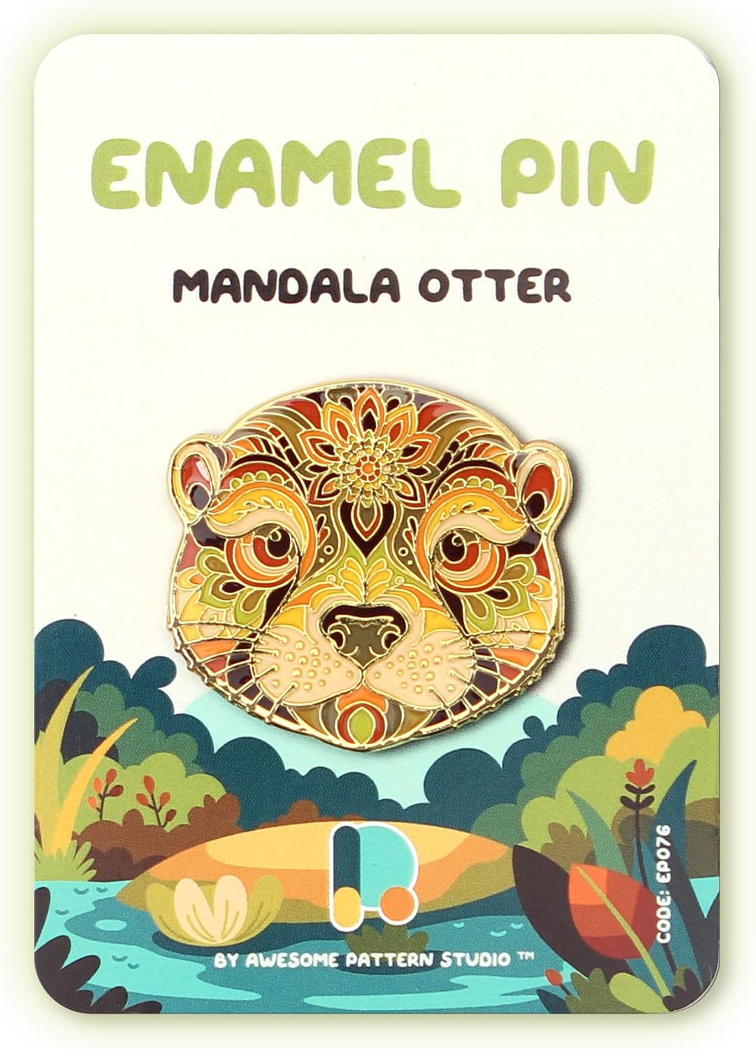 Enamel Pin - Mandala Otter. Collector’s Edition, Durable & Stylish Souvenir Pin for Backpacks, Jackets, Hats, and Accessories